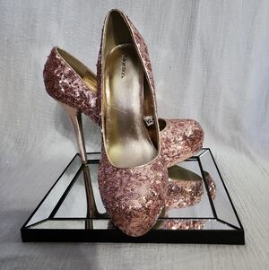 Xhilaration Rose Gold Sequin High Heel Pumps